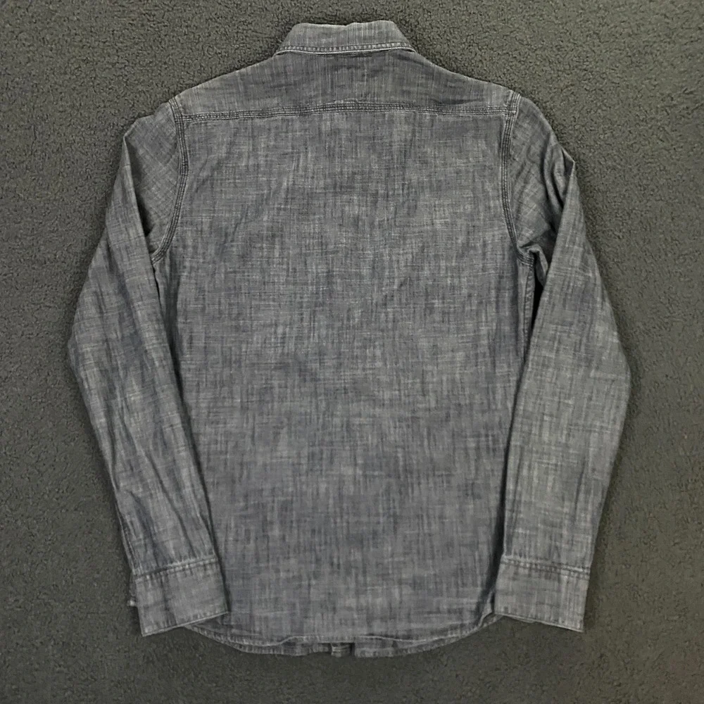 Levis Shirt Men Medium Modern Fit Blue Chambray Utility Denim Workwear Button Up